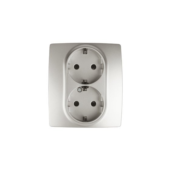 Фотография товара 'Эра Розетка 2X2P+E Schuko со шторками, 16АХ-250В, Эра12, перламутр Б0019334'