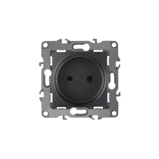 Фотография товара 'Эра Розетка 2P, 16АХ-250В, Эра12, антрацит Б0018258'