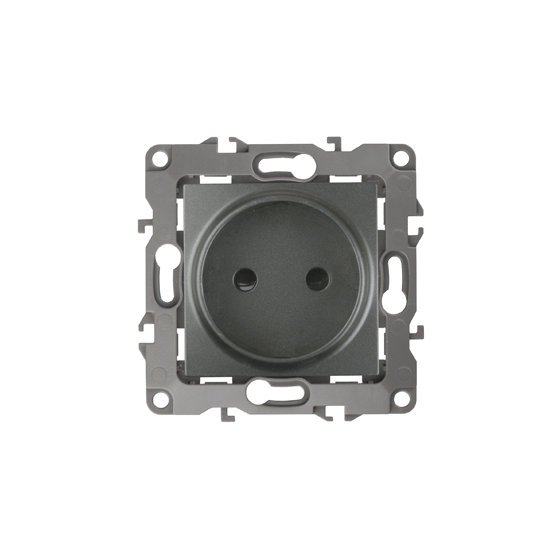 Фотография товара 'Эра Розетка 2P, 16АХ-250В, Эра12, графит Б0019335'