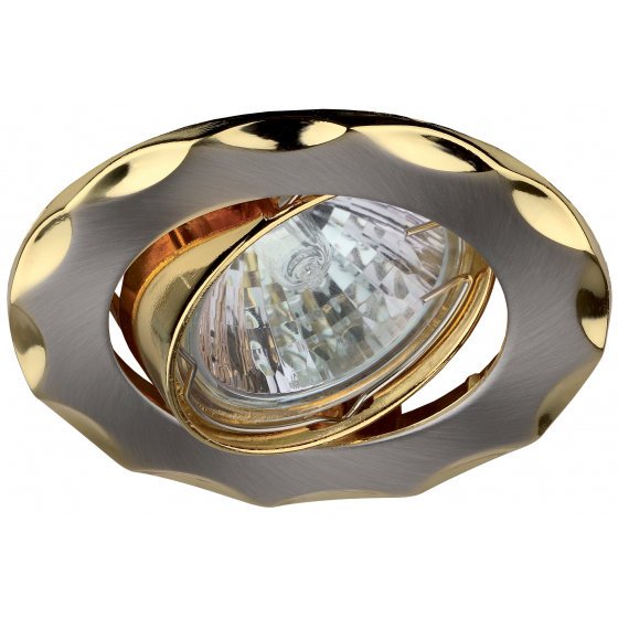 Фотография товара 'Эра Светильник KL12A SN/G литой поворотный звезда MR16,12V/220V, 50W сатин никель/золото C0043687'