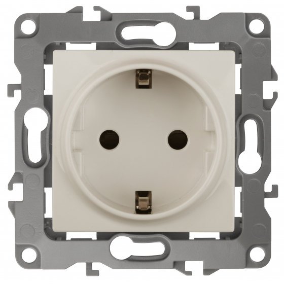 Фотография товара 'Эра Розетка 2P+E Schuko, 16АХ-250В, винт, Эра12, слоновая кость Б0029237'