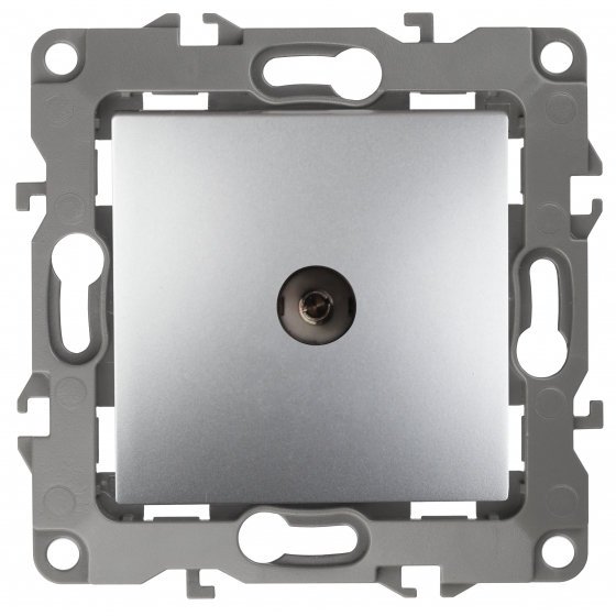 Фотография товара 'Эра Розетка TV проходная, Эра12, алюминий Б0027433'