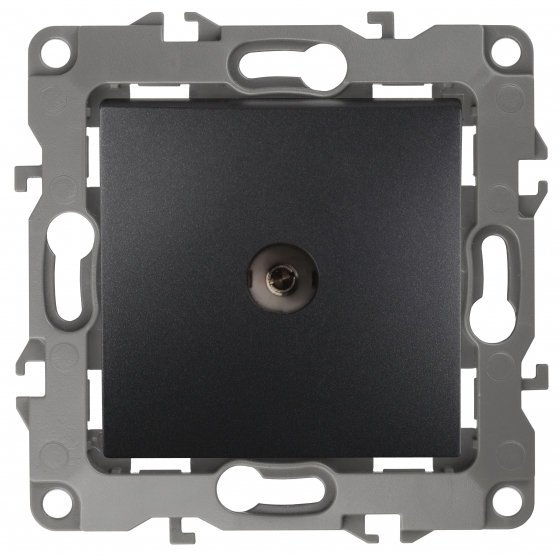 Фотография товара 'Эра Розетка TV проходная, Эра12, антрацит Б0027435'