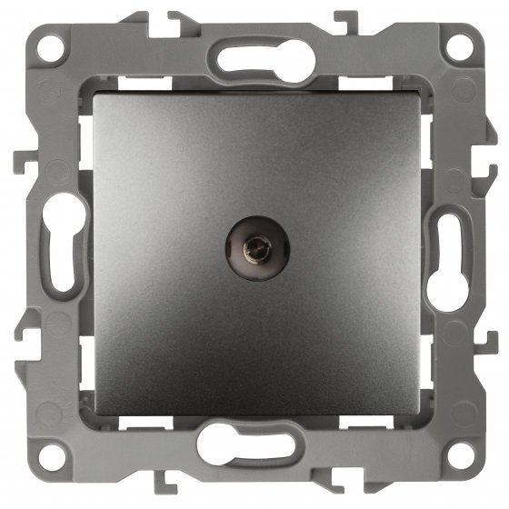 Фотография товара 'Эра Розетка TV проходная, Эра12, графит Б0027437'