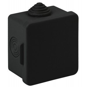 Фотография товара 'Эра Распаячная коробка KOR-65-65-50-4g-B открытой установки КОР 65х65х50мм черная с гермовводами 4 входа IP54 Б0061797'