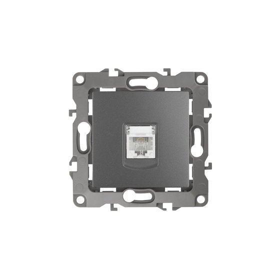 Фотография товара 'Эра Розетка телефонная RJ11, Эра12, графит Б0019342'