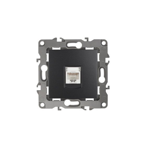 Фотография товара 'Эра Розетка информационная RJ45, Эра12, антрацит Б0014727'