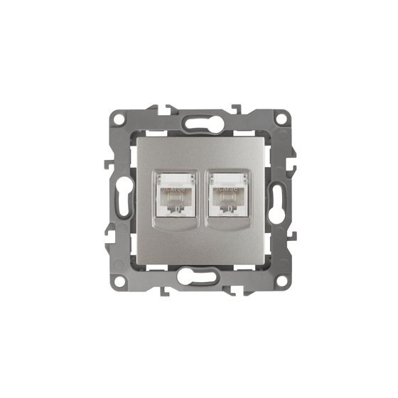 Фотография товара 'Эра Розетка информационная двойная 2XRJ45, Эра12, перламутр Б0019357'