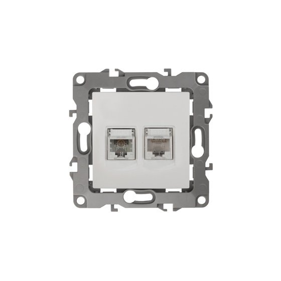 Фотография товара 'Эра Розетка комбинированная RJ45+RJ11, Эра12, слоновая кость Б0018249'