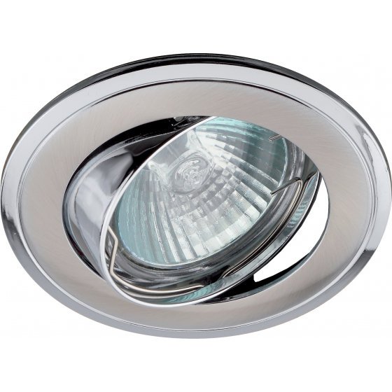 Фотография товара 'Эра Светильник KL22 А SN/CH литой поворотный двойной контур MR16,12V/220V, 50W сатин никель/хром C0043709'