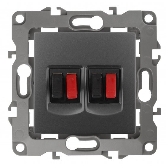 Фотография товара 'Эра Розетка аудио двойная, Эра12, графит Б0027467'