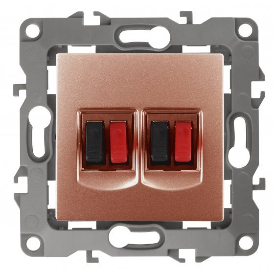 Фотография товара 'Эра Розетка аудио двойная, Эра12, медь Б0027469'