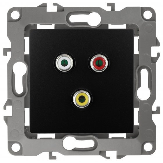 Фотография товара 'Эра Розетка RCA, Эра12, антрацит Б0027475'