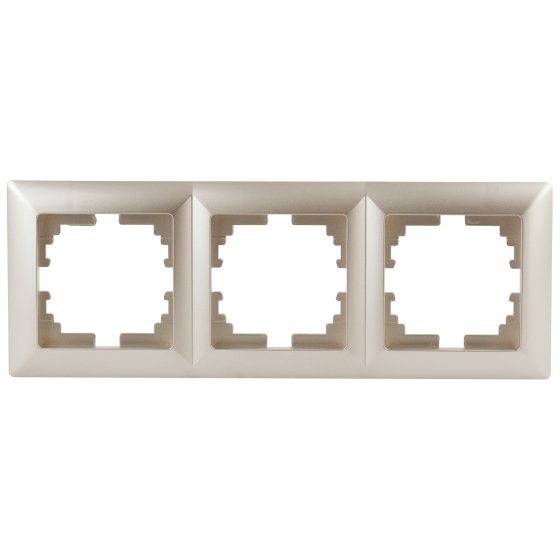 Фотография товара 'Эра Рамка для розеток и выключателей Intro Solo 4-503-04 на 3 поста, СУ, шампань Б0043420'