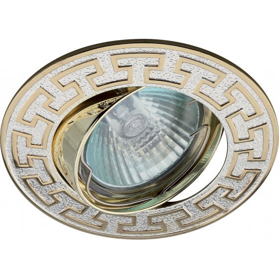 Фотография товара 'Эра Светильник KL28 А S/GD литой поворотный антик Т MR16,12V/220V, 50W серебро/золото C0043724'