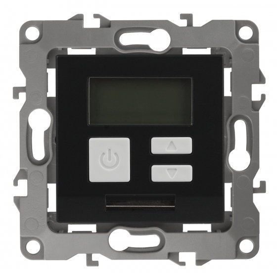 Фотография товара 'Эра Терморегулятор универс.230В-Imax16А, Эра12, антрацит Б0031275'