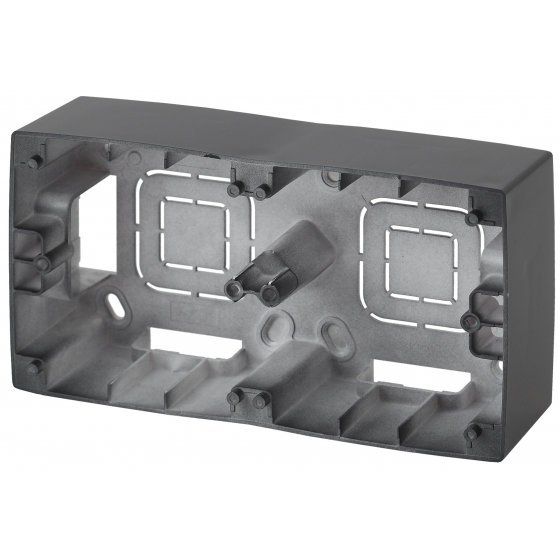 Фотография товара 'Эра Коробка наклад. монтажа 2 поста, Эра12, антрацит Б0043174'