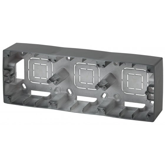 Фотография товара 'Эра Коробка наклад. монтажа 3 поста, Эра12, антрацит Б0043184'