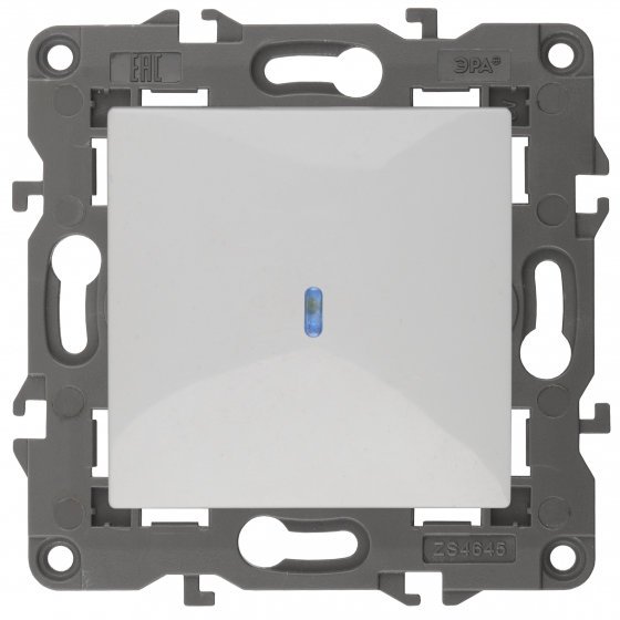 Фотография товара 'Эра Выключатель с подсветкой, 10АХ-250В, Эра Elegance, белый Б0034215'