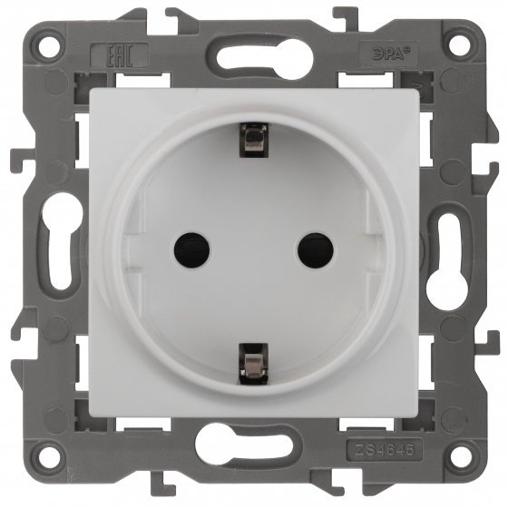 Фотография товара 'Эра Розетка 2P+E Schuko, 16А-250В, Эра Elegance, белый Б0034264'