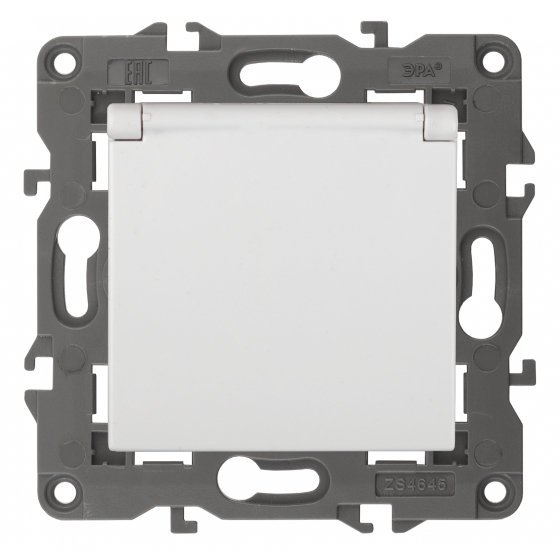 Фотография товара 'Эра Розетка 2P+E Schuko со шторками с крышкой, 16А-250В, Эра Elegance, белый Б0034278'