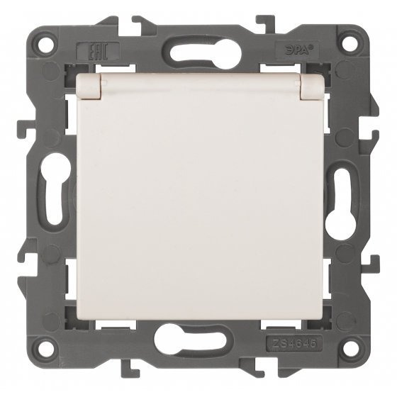 Фотография товара 'Эра Розетка 2P+E Schuko со шторками с крышкой, 16А-250В, Эра Elegance, сл.кость Б0034279'