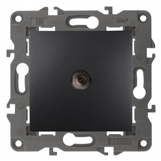 Фотография товара 'Эра Розетка 2P+E Schuko со шторками с крышкой, 16А-250В, Эра Elegance, антрацит Б0034300'