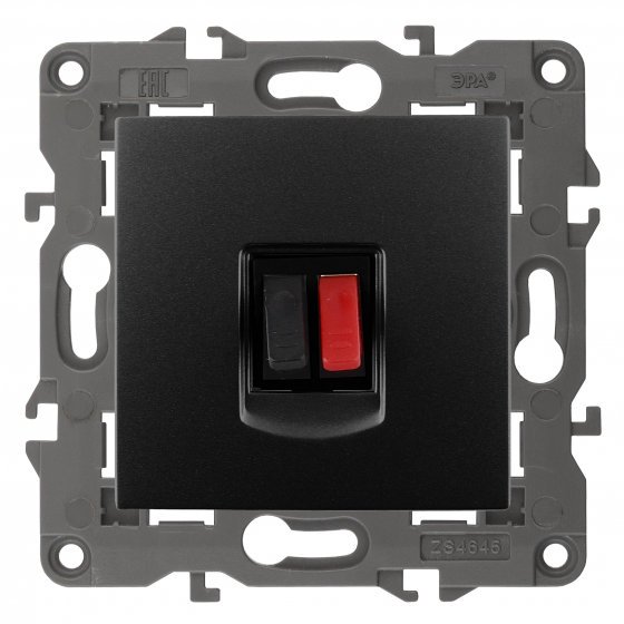 Фотография товара 'Эра Розетка аудио, Эра Elegance, антрацит Б0034324'