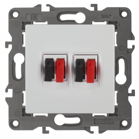 Фотография товара 'Эра Розетка аудио двойная, Эра Elegance, белый Б0034326'