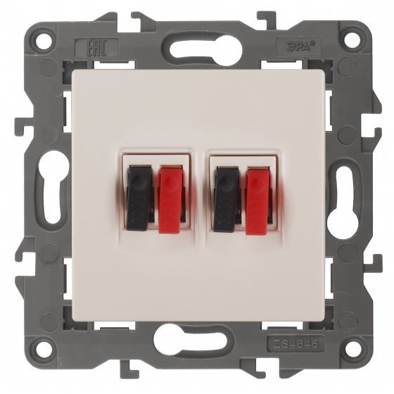 Фотография товара 'Эра Розетка аудио двойная, Эра Elegance, сл.кость Б0034327'