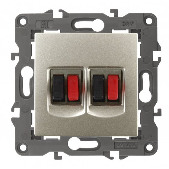 Фотография товара 'Эра Розетка аудио двойная, Эра Elegance, шампань Б0034329'