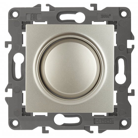 Фотография товара 'Эра Светорегулятор поворотно-нажимной, 400ВА 230В, Эра Elegance, шампань Б0034342'