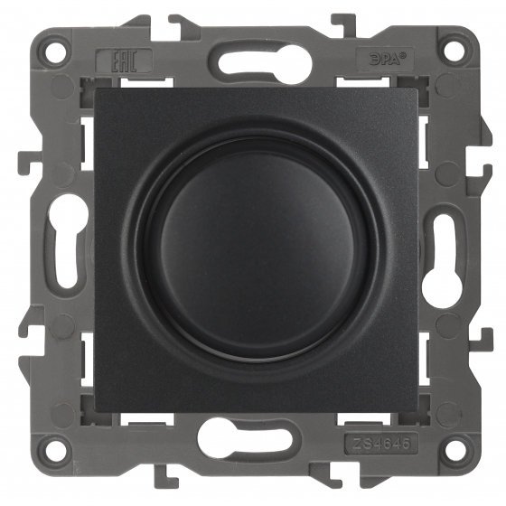 Фотография товара 'Эра Светорегулятор поворотно-нажимной, 400ВА 230В, Эра Elegance, антрацит Б0034344'