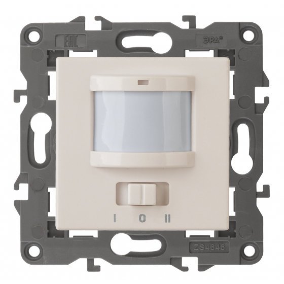 Фотография товара 'Эра Датчик движения 2-проводной, 180-250В, 200Вт, Эра Eleg, слоновая кость Б0034353'