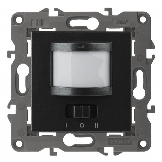 Фотография товара 'Эра Датчик движения 2-проводной, 180-250В, 200Вт, Эра Eleg, антрацит Б0034356'