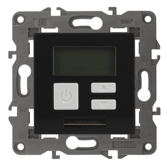 Фотография товара 'Эра Терморегулятор универс.230В-Imax16А, Эра Elegance, антрацит Б0034379'