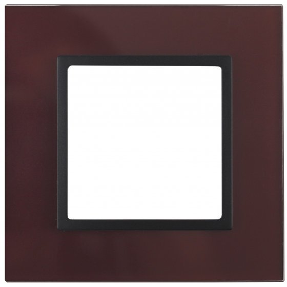 Фотография товара 'Эра Рамка на 1 пост, стекло, Эра Elegance, бордо+антр Б0034479'