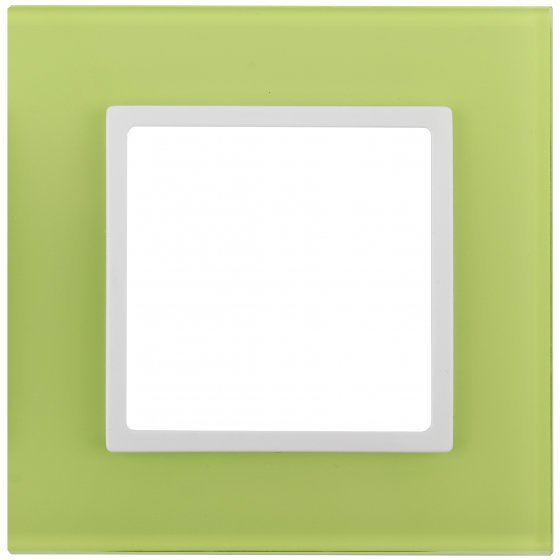 Фотография товара 'Эра Рамка на 1 пост, стекло, Эра Elegance, лайм+бел Б0034480'