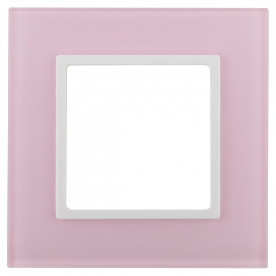 Фотография товара 'Эра Рамка на 1 пост, стекло, Эра Elegance, розовый+бел Б0034484'