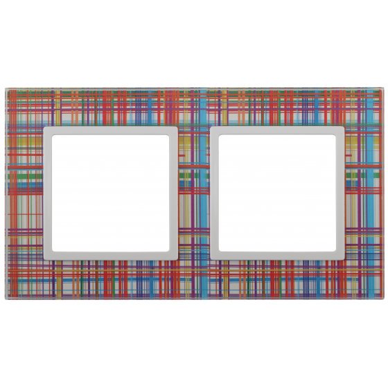 Фотография товара 'Эра Рамка на 2 поста, стекло, Эра Elegance, прозрачный+бел Б0034487'