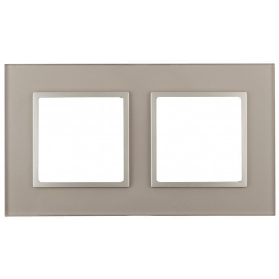 Фотография товара 'Эра Рамка на 2 поста, стекло, Эра Elegance, шампань+шамп Б0034491'