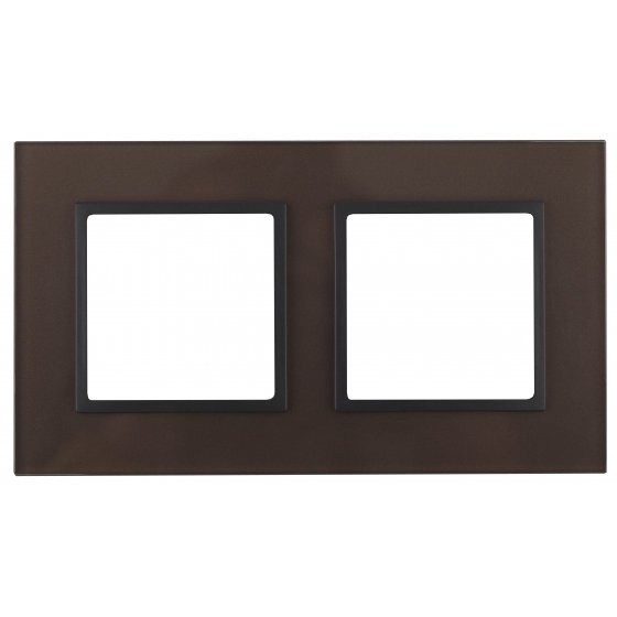 Фотография товара 'Эра Рамка на 2 поста, стекло, Эра Elegance, бронза+антр Б0034493'