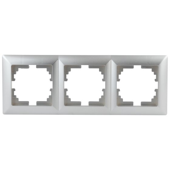 Фотография товара 'Эра Рамка для розеток и выключателей Intro Solo 4-503-03 на 3 поста, СУ, алюминий Б0043419'