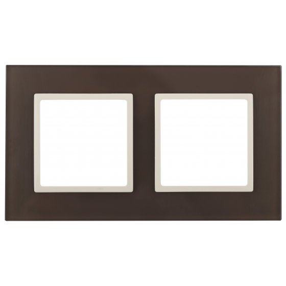Фотография товара 'Эра Рамка на 2 поста, стекло, Эра Elegance, мокко+сл.к Б0034503'