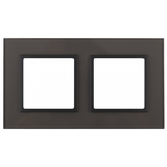 Фотография товара 'Эра Рамка на 2 поста, стекло, Эра Elegance, серый+антр Б0034504'
