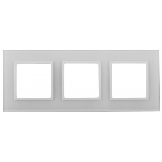 Фотография товара 'Эра Рамка на 3 поста, стекло, Эра Elegance, белый+бел Б0034506'