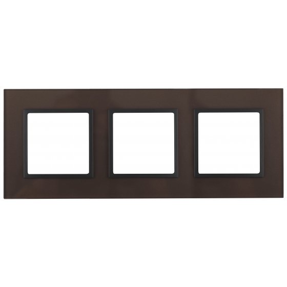 Фотография товара 'Эра Рамка на 3 поста, стекло, Эра Elegance, бронза+антр Б0034511'