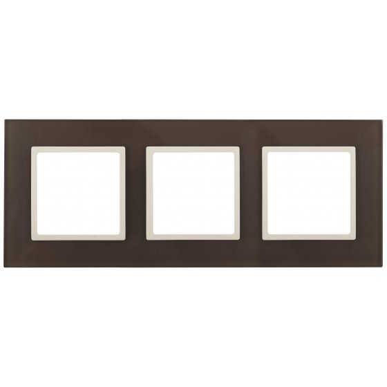 Фотография товара 'Эра Рамка на 3 поста, стекло, Эра Elegance, мокко+сл.к Б0034521'