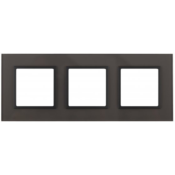 Фотография товара 'Эра Рамка на 3 поста, стекло, Эра Elegance, серый+антр Б0034522'