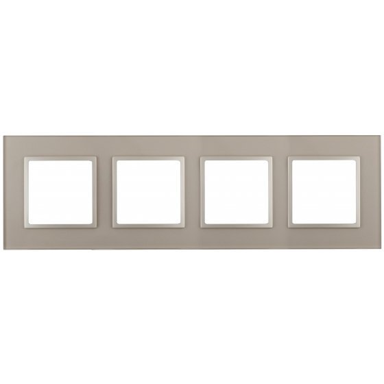 Фотография товара 'Эра Рамка на 4 поста, стекло, Эра Elegance, чёрный+антр Б0034528'